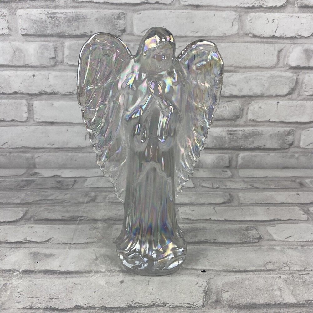 Silvestri Crystal Christmas Praying Angel Handcrafted 9 Inches Tall Iridescent
